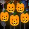 5 Pack Halloween Solar Lights,8 Modes Orange Pumpkin Garden Stake Lights,Waterproof Outdoor Halloween Decorations for Yard Lawn Patio Party (Orange)